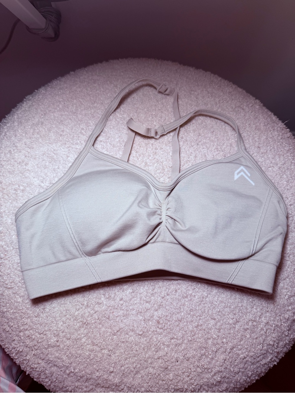 Oner Active Light Beige Racerback Sports Bra